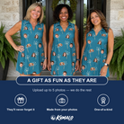 Friends in matching Women's Continental Crackle Custom Face V-Neck Dress — a group gift photo