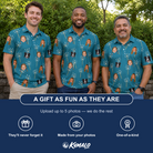 Friends in matching Men's Continental Crackle Custom Face Polo Shirt — a group gift photo