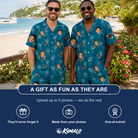 Friends in matching Men's Continental Crackle Custom Face Shirt & Shorts Set — a group gift photo