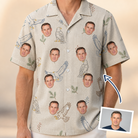 Man wearing Men's Talon Toast Custom Face Hawaiian Shirt — custom faces printed all-over