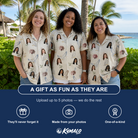 Friends in matching Women's Talon Toast Custom Face Hawaiian Shirt — a group gift photo