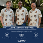 Friends in matching Men's Talon Toast Custom Face Polo Shirt — a group gift photo
