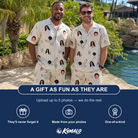 Friends in matching Men's Talon Toast Custom Face Shirt & Shorts Set — a group gift photo