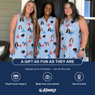 Friends in matching Women's Bunting Bonanza Custom Face V-Neck Dress — a group gift photo