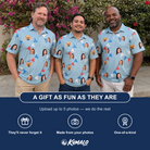 Friends in matching Men's Bunting Bonanza Custom Face Polo Shirt — a group gift photo