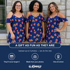 Friends in matching Women's July Quarters Custom Face Off-Shoulder Dress — a group gift photo