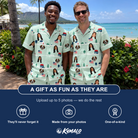 Friends in matching Men's Old Glory Custom Face Shirt & Shorts Set — a group gift photo