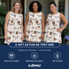 Friends in matching Women's Americana Arc Custom Face Tank Dress — a group gift photo