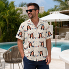 Real-life photo of someone wearing Men's Americana Arc Custom Face Hawaiian Shirt — custom faces printed all-over