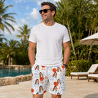 Real-life photo of someone wearing Men's Grill Rights Custom Face Beach Shorts — custom faces printed all-over