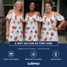 Friends in matching Women's Grill Rights Custom Face Off-Shoulder Dress — a group gift photo