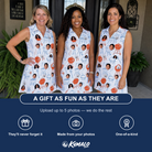 Friends in matching Women's Grill Rights Custom Face V-Neck Dress — a group gift photo