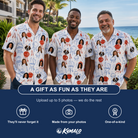 Friends in matching Men's Grill Rights Custom Face Hawaiian Shirt — a group gift photo