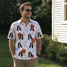 Real-life photo of someone wearing Men's Grill Rights Custom Face Polo Shirt — custom faces printed all-over
