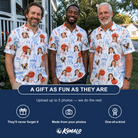 Friends in matching Men's Grill Rights Custom Face Polo Shirt — a group gift photo