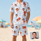 Man wearing Men's Grill Rights Custom Face Shirt & Shorts Set — custom faces printed all-over