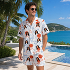 Real-life photo of someone wearing Men's Grill Rights Custom Face Shirt & Shorts Set — custom faces printed all-over