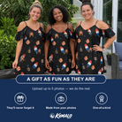 Friends in matching Women's Popsicle Pride Custom Face Off-Shoulder Dress — a group gift photo