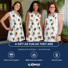Friends in matching Women's Glove Affair Custom Face V-Neck Dress — a group gift photo