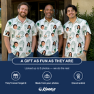 Friends in matching Men's Glove Affair Custom Face Polo Shirt — a group gift photo
