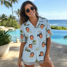 Real-life photo of someone wearing Women's Driver Drifters Custom Face Hawaiian Shirt — custom faces printed all-over