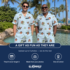 Friends in matching Men's Driver Drifters Custom Face Shirt & Shorts Set — a group gift photo
