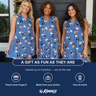 Friends in matching Women's Flagstick Fanatics Custom Face V-Neck Dress — a group gift photo