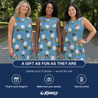 Friends in matching Women's Roundabout Rollers Custom Face Tank Dress — a group gift photo
