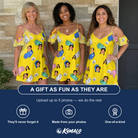 Friends in matching Women's Mighty Mitts Custom Face Off-Shoulder Dress — a group gift photo