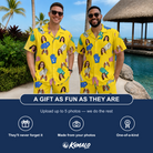 Friends in matching Men's Mighty Mitts Custom Face Shirt & Shorts Set — a group gift photo