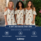 Friends in matching Women's Podium Putters Custom Face Off-Shoulder Dress — a group gift photo