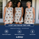 Friends in matching Women's Podium Putters Custom Face Tank Dress — a group gift photo