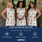 Friends in matching Women's Podium Putters Custom Face V-Neck Dress — a group gift photo