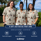 Friends in matching Women's Podium Putters Custom Face Hawaiian Shirt — a group gift photo