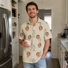 Real-life photo of someone wearing Men's Podium Putters Custom Face Polo Shirt — custom faces printed all-over