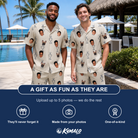 Friends in matching Men's Podium Putters Custom Face Shirt & Shorts Set — a group gift photo