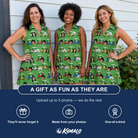 Friends in matching Women's Course Cruisers Custom Face V-Neck Dress — a group gift photo