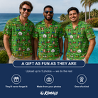 Friends in matching Men's Course Cruisers Custom Face Hawaiian Shirt — a group gift photo