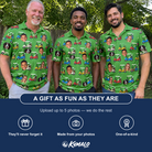 Friends in matching Men's Course Cruisers Custom Face Polo Shirt — a group gift photo