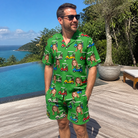 Real-life photo of someone wearing Men's Course Cruisers Custom Face Shirt & Shorts Set — custom faces printed all-over
