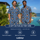 Friends in matching Men's Treble Trouble Custom Face Shirt & Shorts Set — a group gift photo
