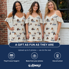 Friends in matching Women's Dinghy Dash Custom Face Off-Shoulder Dress — a group gift photo