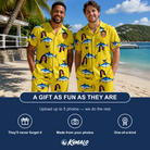 Friends in matching Men's Bluefin Banter Custom Face Shirt & Shorts Set — a group gift photo