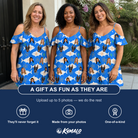 Friends in matching Women's Tuna Trawl Custom Face Off-Shoulder Dress — a group gift photo