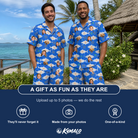 Friends in matching Men's Tuna Trawl Custom Face Shirt & Shorts Set — a group gift photo