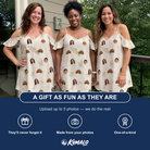 Friends in matching Women's Creek Chic Custom Face Off-Shoulder Dress — a group gift photo