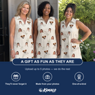 Friends in matching Women's Creek Chic Custom Face V-Neck Dress — a group gift photo