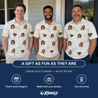 Friends in matching Men's Creek Chic Custom Face Polo Shirt — a group gift photo