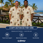 Friends in matching Men's Creek Chic Custom Face Shirt & Shorts Set — a group gift photo