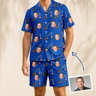 Man wearing Men's Rod Rodeo Custom Face Shirt & Shorts Set — custom faces printed all-over